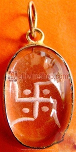 Picture of Swastika Crystal hand carved pendant Silver