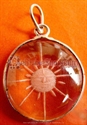 Picture of "Surya" (Sun) Hand Carved Crystal Pendant in Sterling Silver