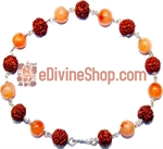 Picture of Rudraksha Carnelian Combination Bracelet in silver
