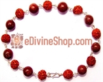 Picture of Rudraksha and Jasper Combination Bracelet in Silver