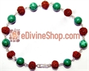 Picture of Rudraksha and Malachite Combination Bracelet in Silver