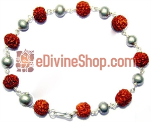 Picture of Rudraksha Parad Combination Bracelet in Silver