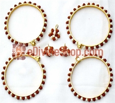 Picture of Rudraksha Pearl Combination Bangles, Earrings and Pendant - Jewellery Set