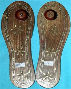 Picture of Sri Charan Paduka With Brass Inlay For Pujaa and Temple use