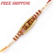 Picture of Handcrafted Rakhi with Sandalwood beads