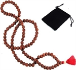 Picture of RUDRAKSHA 108 MALA w/ Zippered Mala Pouch ~ Premium Quality ~ 10mm Meditation Prayer Beads