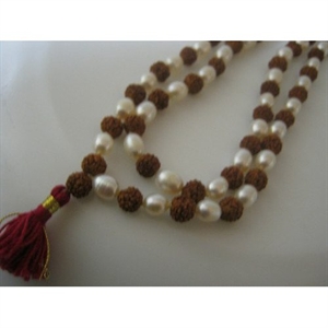 Picture of Rudraksha Rudraksh Pearl Moti Japa Mala Rosary 108 +1 Bead Yoga Hindu Meditation Raiki Pooja Puja Rare