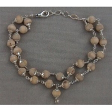 Picture of Tulsi Wrist Mala: 27 Beads with Silver Kamala Caps and Clasp 