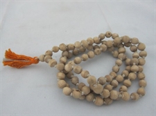 Picture of White Tulsi Beads Hari Om Yoga Meditation Rosary Prayer Mala Japamala (108+1) Beads - Cures From High Fever and Diseases of Mind.