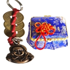 Picture of Feng Shui Coins Laughing Buddha Keychain