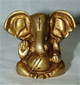 Picture of LORD GANESH HINDU GOD LOVELY MINI BRASS STATUE REMOVE OBSTACLES FROM INDIA