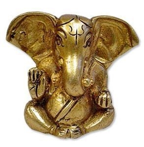 Picture of Hindu Lord Ganesh Prosperity God Brass Miniature Statue Figurine