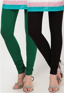 Picture of Black & Green cotton lycara leggings