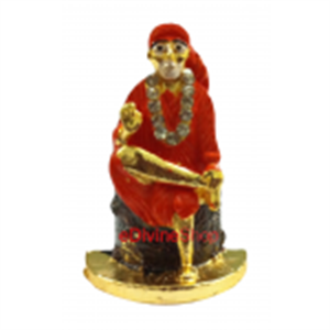 Picture of Hindu God Idols of Saibaba Small Gold Plated Amrian Diomand 12X20X3 cm