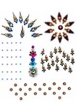 Picture of Forehead Bindi Multicolor Bindis Combo Pack -6 Pcs