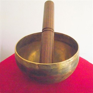 Picture of Tibetan Buddhist Hand Beaten Singing Bowl; 4.5in Diameter; Playing Stick Included.