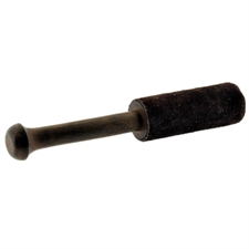 Picture of Dark Brown Leather-Wrapped Singing Bowl Striker, Mallet, Gong Puja