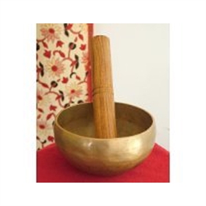 Picture of Tibetan Buddhist Singing Bowl; Hand Beaten in Nepal - 4.8in diameter, 406grams weight; playing stick included - sold by Spiritual Gifts. Usually dispatched within 2 working days.