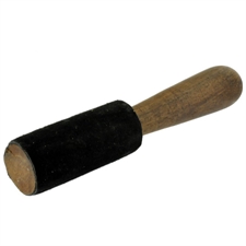 Picture of Thick Black Leather-Wrapped Singing Bowl Striker, Mallet, Gong Puja