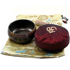Picture of Singing Bowl Blue Bag And Red Cushion Gift Set