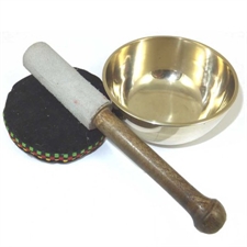 Picture of Tibetan 9cm Singing Bowl with Striker and Cushion