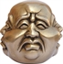 Picture of Laughing Buddha Head - Four Faces Statue Sculpture Brass Craft India 8.89 x 10.16 Cm 