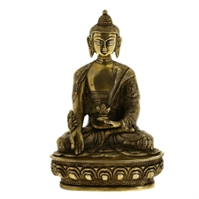 Picture of Healing Buddha Statue Buddhism Décor Brass Metal Art 