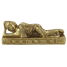 Picture of Sleeping Buddha Brass Sculpture Collectible Figurines Size: 10.16 x 3.81 x 1.91 Cm. 