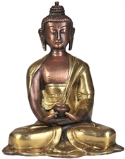 Picture of Meditating Buddha - Brass Statue 