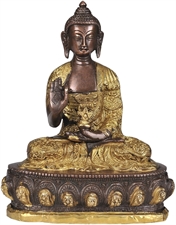 Picture of Lord Buddha is Interpreting His Dharma - Brass Statue