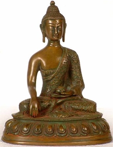 Picture of Buddha in Bhumisparsha Mudra - Brass Statue
