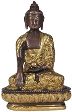 Picture of Lord Buddha in Bhumisparasha Mudra - Brass Statue