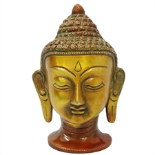 Picture of Religious Statue Home DÃ©cor Lord Buddha Brass Metal Golden Sculpture Indian Art India