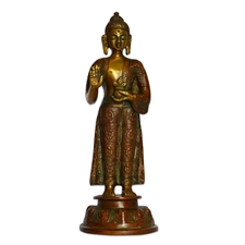 Picture of Standing Gautma Buddha Handmade Brass Statues