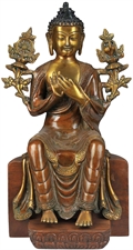 Picture of The Future Buddha Maitreya - Brass Statue with Wooden Base
