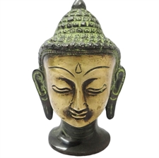 Picture of Lord Buddha Statue Golden Religious Home DÃ©cor Sculpture Indian Brass Metal Art
