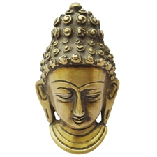 Picture of Wall Decor Golden Buddha Face Design Religious Brass Metal Home Decor Indian Art