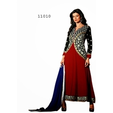 Picture of Sushmita Sen Designer Maroon Anarkali Salwar Suits Sus11010