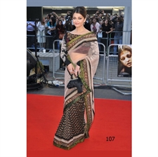 Picture of Aishwarya Rai In Black And White Net Sari With Designer Blouse BWR107