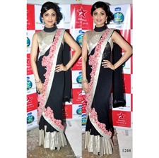 Picture of Shilpa Shetty Kundra in Black Saree at Nach Baliye BWR150