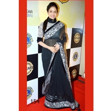 Picture of Sridevi in Black Sari at Lion Club BWR154