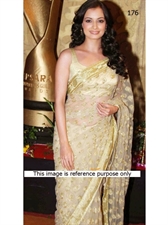 Picture of Diya Mirza Golden Sari At Party BWR176